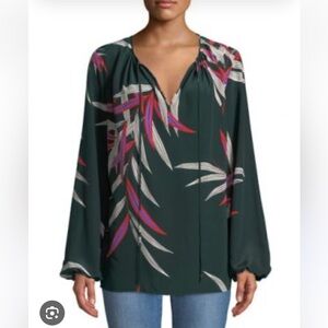 Diane Von Furstenberg Hunter tunic blouse silk